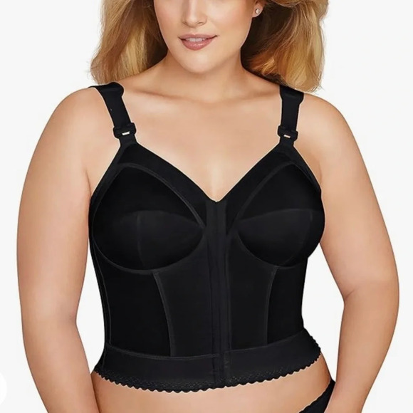 Exquisite Form Fully Front Close Longline Posture Bra Style 5107530 Black 44C - Picture 1 of 15